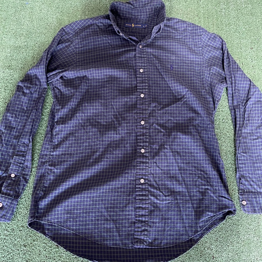 Ralph Lauren Long Sleeve Button Down Checker Mens Size L